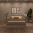 thumbnail image 2 of Hudson 4 Piece Bedroom Set with Slatted Bedframe, Headboard with Integrated Light, 2 Nightstands, 2 of 7