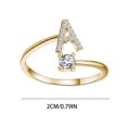 thumbnail image 2 of PVCS Bague de Mode Exquise 26 Lettres de l'Alphabet Anglais Style Bague Lettre Bague en Cuivre de Mode, 2 of 2