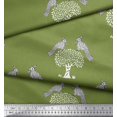 thumbnail image 3 of Soimoi Crepe Silk Fabric Bird & Tree Block Print Fabric by The Yard 42 Inch Wide, 3 of 4