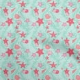 thumbnail image 1 of oneOone Silk Tabby Aqua Blue Fabric Beach Seashell Sewing Craft Projects Fabric Prints By Yard 42 Inch Wide, 1 of 4