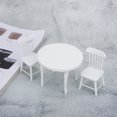 thumbnail image 4 of Accessoire de Maison de Poupée, Chaise de Maison de Poupée 1:12, Chaises de Modèle Blanc de Maison de Poupée de Table pour la Maison 3pcs / Ensemble de Chaise de Table, 4 of 8