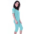 thumbnail image 3 of Moomaya Ensemble de Nuit Uni pour Femmes avec Capri en Coton Tenue de Nuit 2 Pcs Chemises de Nuit-FFZ, 3 of 6