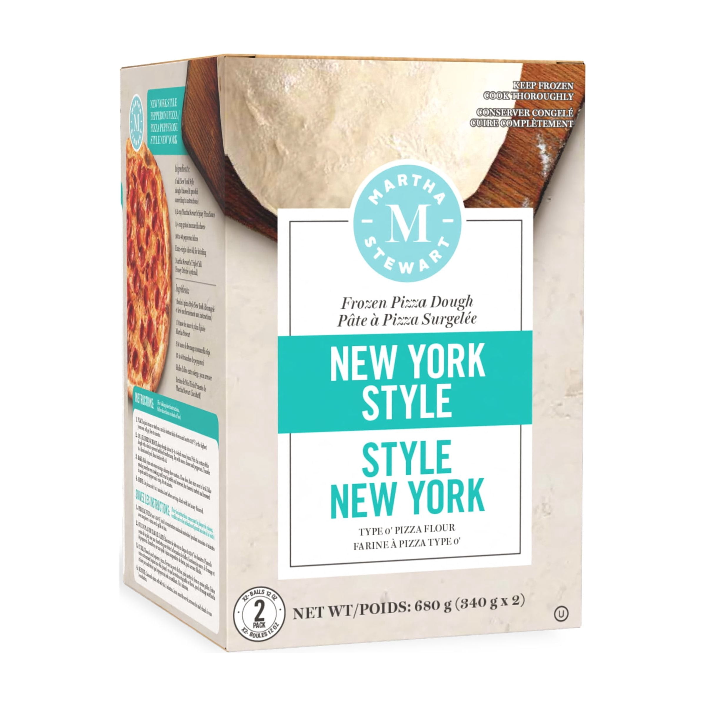 Boules de pâte à pizza de style New York Martha Stewart, faites avec de la farine 0, paquet de 2, 680 g