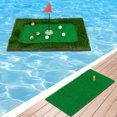 thumbnail image 4 of Costway Tapis de Golf Rectangulaire Flottant Vert pour Piscine Comprend Tapis de Frappe de Golf 6 Balles de Golf, 4 of 10