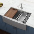 thumbnail image 4 of Ruvati Rvh9301 Apron Front 16 Gauge 36"" Kitchen Double Bowl Sink Stainless Steel, 4 of 4