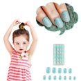 thumbnail image 2 of Kids Childrens Girl Fake Stick Press Nails False On Cover W0E5, 2 of 9