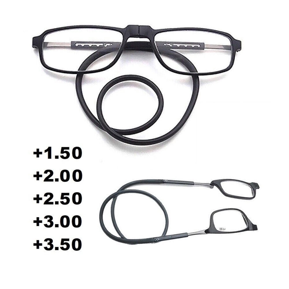 OUSITAID Reading Glasses Hanging Folding Magnetic Front Click Connect Neck Readers Lightweight Eyeglasses for Men and Women 2.0