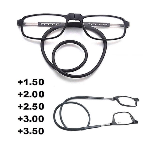 OUSITAID Reading Glasses Hanging Folding Magnetic Front Click Connect Neck Readers Lightweight Eyeglasses for Men and Women 2.0