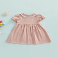 thumbnail image 4 of Baby Girl Doll Collar Dress  Short Sleeve Button Closure A-Line Dress, 4 of 9