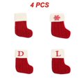 thumbnail image 1 of 1~8PCS New Year Christmas Socks Red Snowflake Alphabet Letters Christmas knitting Stocking Christmas Tree Decoration For Home, 1 of 5