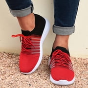 XIAQUJ Women Trainers Athletic Running Shoes Sport Walking Sneakers Lightweight Tennis Shoes Women's Fashion Sneakers Red 7(38)