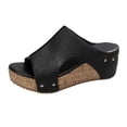 thumbnail image 2 of Gspmoly Sandales à Enfiler pour Femmes, Pantoufles Décontractées Mode pour Femmes à Bout Rond, Chaussures de Plage Confortables Décontractées, Pantoufles Femmes Noir 39, 2 of 9