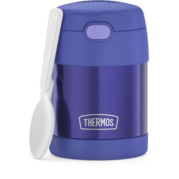 THERMOS FUNTAINER Pot Alimentaire pour Enfants de 10 Onces en Acier Inoxydable, Isolé sous Vide, avec Cuillère Pliante, Violet
