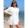 thumbnail image 2 of Charmo Maillot Dermoprotecteur à Capuche UPF 50+ pour Femmes, Manches Longues, Protection UV, Fermeture Éclair, Chandails de Bain avec Poches, 2 of 7