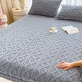 thumbnail image 4 of Ohufall Thickened Bed Sheet for Winter Bedding - Upholstered Bedspread Style, Mattress Protector Function, Soft Facecloth-Like Material, 4 of 6