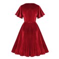 thumbnail image 3 of Ovzne Robes d'Été pour Femmes 2025 Robe Mode Femmes Été Décontractée Col en V Manches Courtes à Volants Robe Unie Robe Femmes Manches Courtes Liquidation, 3 of 6