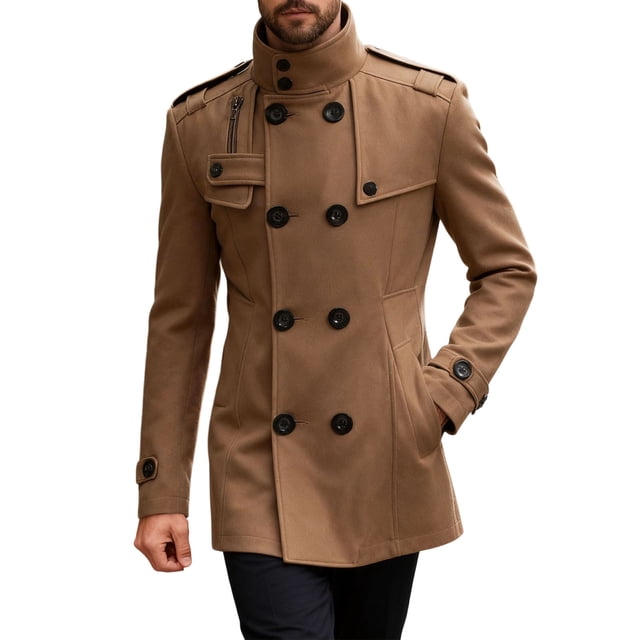 KIHOUT Men's Hooded Parka with Detachable Fur Trim - Long长度冬季外套with Multiple Pockets for Arctic Conditions