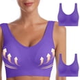 thumbnail image 1 of BVOFAR Sports Comfort Bras for Women 2 Pcs Seamless Wireless Yoga Bra with Removable Pads Plus Size Full Coverage Bralettes, 1 of 7