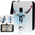 thumbnail image 1 of Soccer Card Binder 440 Pockets- Waterproof Trading Card Album with 55 Removable Sleeves Fit - 3 Rings with Zipper -Compatible with Topps Sports Cards Collection, 1 of 5