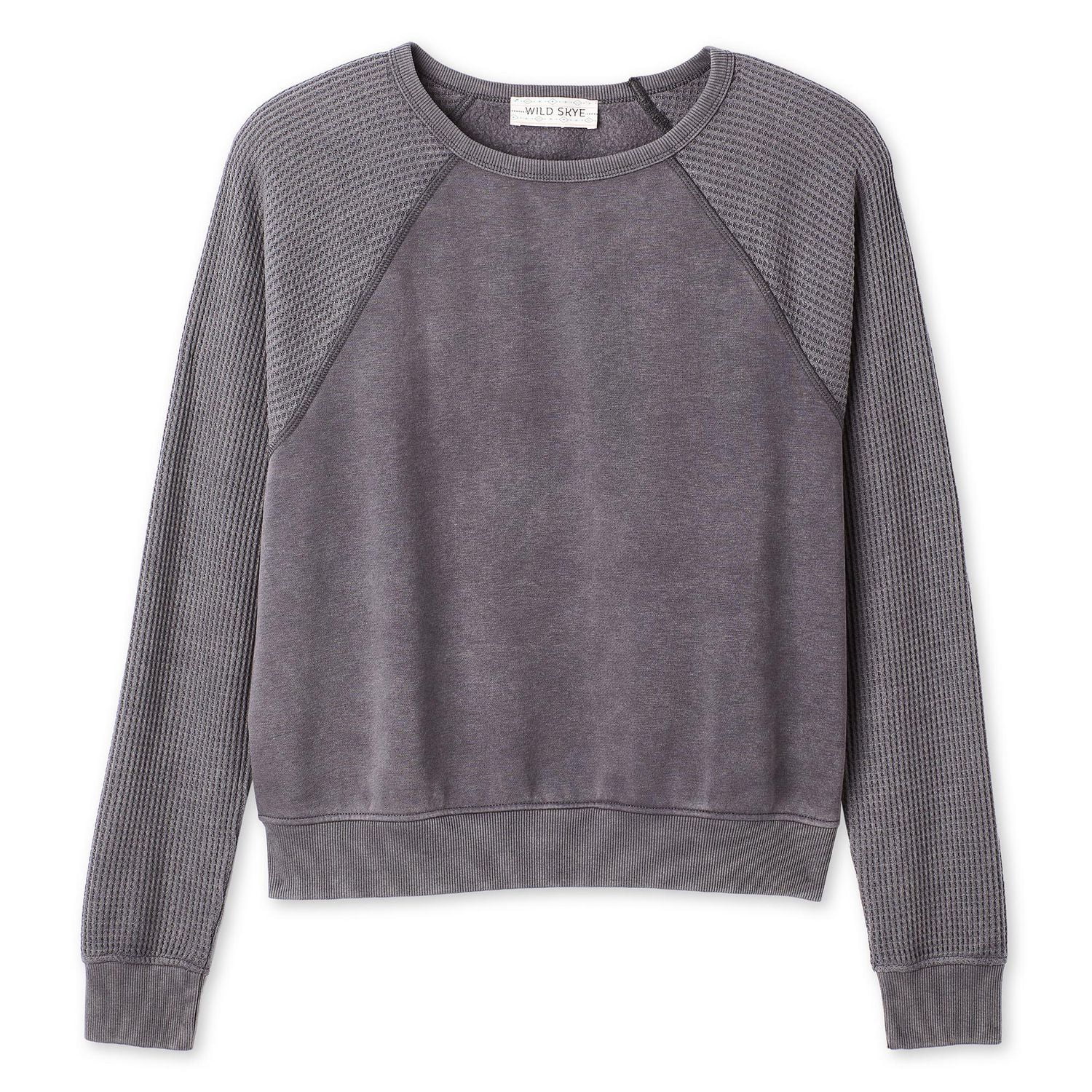 Coton ouaté à manches raglan en tricot gaufré Wild Skye pour femmes