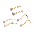 thumbnail image 4 of 6Pcs Nose Studs, Nose Screws Rings Set, Nose Rings for Women, Men Birthday Gifts Gold, 4 of 8