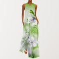 thumbnail image 1 of Robes d'Été Mode Estivale pour Femmes Robe Imprimée à Col en V Sans Manches à Enfiler avec Poches Robe Cottagecore en Liquidation, 1 of 5