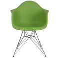 thumbnail image 4 of 2 pièces Chaise de la série Alonza en plastique vert avec base chromée, 4 of 8