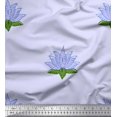 thumbnail image 1 of Soimoi Rayon Fabric Leaves & Lotus Block Fabric Prints by Yard 56 Inch Wide, 1 of 1