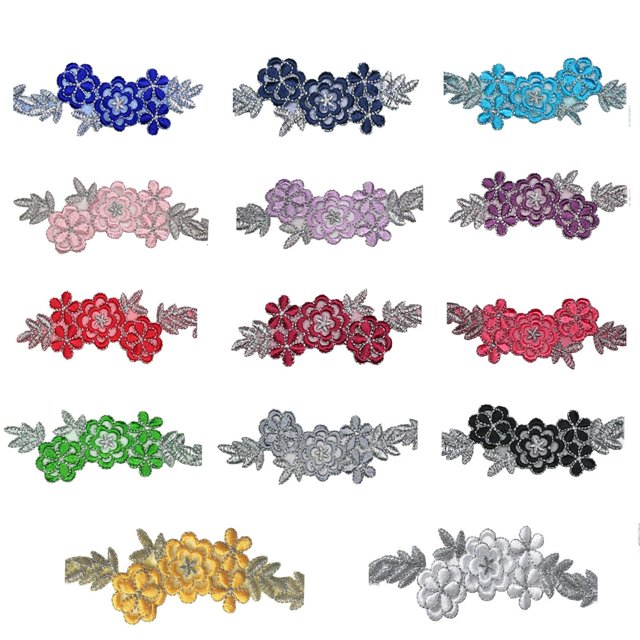 1.75" Red Green Gray Black Navy Red Orange Fuchsia Pink Embroideed Trim By Yard