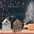 thumbnail image 3 of Bloc En Bois En Forme De Maison Avec Ruban - Ensemble De 2, 3 of 4