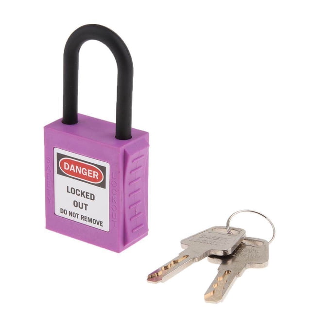 thinsony PL38-KD 38 mm PVC Curved Safety Lockout Padlock Purple