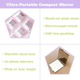 thumbnail image 4 of Amanman Portable Mirror Square Small Mirror for Purse Compact Mirror with Purple Cat's Eye Stone 2-Sided Mini Mirror (Purple Flower), 4 of 7