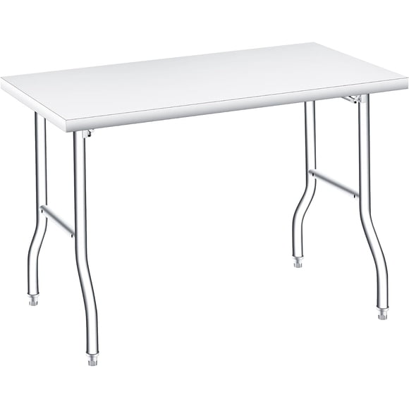 Heavy Duty Folding Stainless Steel Workbench – 620LB Capacity, No Assembly, Portable Metal Table for Kitchen, Garage, Restaurant, Laundry, and Camping