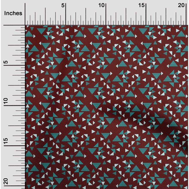 oneOone Tissu Viscose Georgette Imprimé Géométrique Triangle Tissu de Couture BTY 42 Pouces de Large