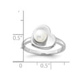 thumbnail image 3 of Sterling Silver Freshwater Cultured Pearl Heart Ring, 3 of 4