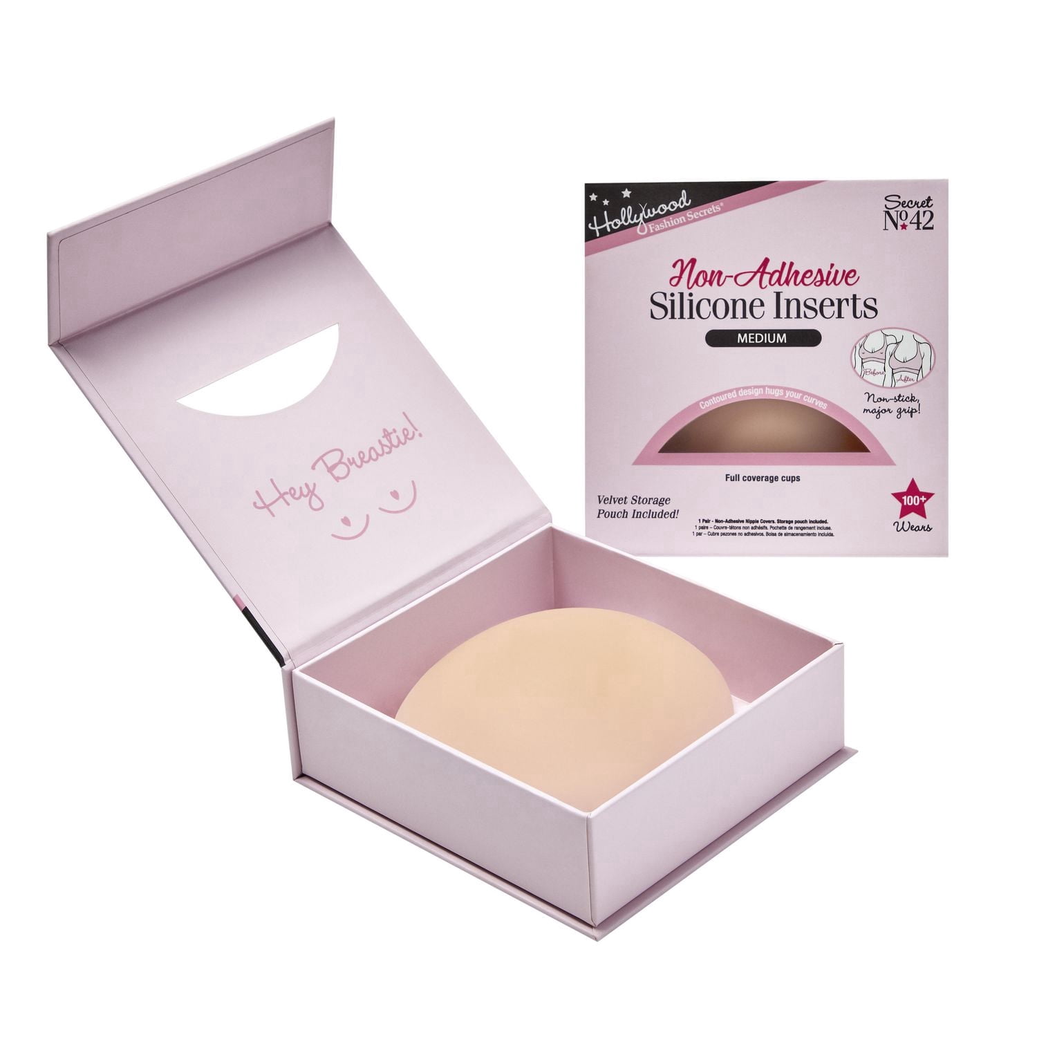 Hollywood Fashion Secrets Non-Adhesive Silicone Inserts - Medium - 1 Pair