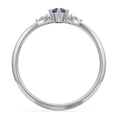 thumbnail image 4 of Birthstone Oval Ring with Shoulder Accents - Blue Sapphire (September), 4 of 5