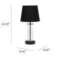 thumbnail image 3 of 16.93 inch Black Encased Metal and Clear Glass Table Lamp, 3 of 6