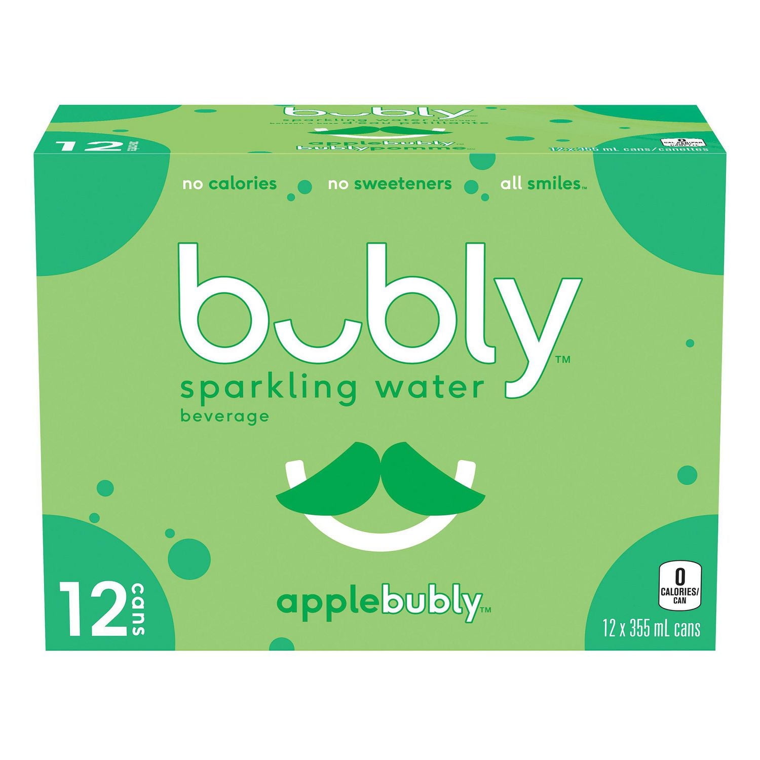Bubly Apple Sparkling Water 12 X355 Ml, Cans 355ml