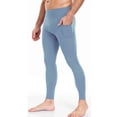thumbnail image 2 of Sentmoon Compression Pants Yoga Men Men Solid Color Pocket High-Elastic Yoga Pants Control Breathable Warm Running Cycling Sports Fitness Pants for Travel and Lightweight Packing L, 2 of 8