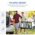 thumbnail image 3 of Outsunny Set of 4 Camping Chairs, Outdoor Folding Lounge Chair Set with 5 Level Adjustable Backrest, Removable Headrest, Armrest for Camping, Backyard, Grey, 3 of 9