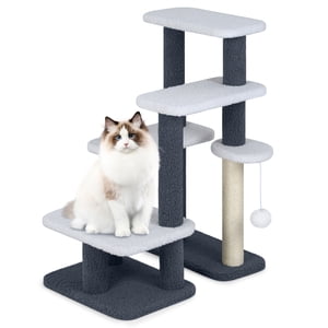 Gymax 2-in-1 Tour de l'arbre de chat Étapes pour animaux de compagnie avec des poteaux de scratch