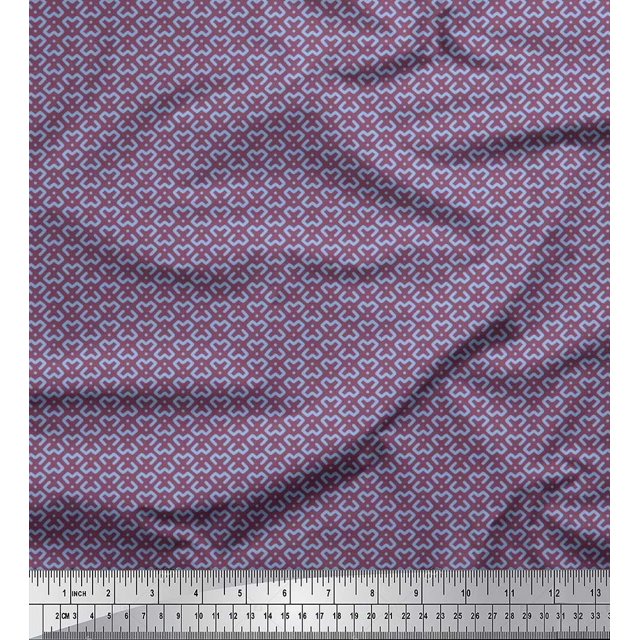 Soimoi Cotton Voile Fabric Dot & Geometric Small Printed Craft Fabric by The Yard 56 Inch Wide