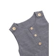 thumbnail image 4 of Kmbangi Baby Boy Girl Sleeveless Romper Button-Down Jumpsuit Striped Outfit, 4 of 9