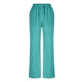 thumbnail image 4 of Timegard Pants for Women Plus Size Drawstring Waist Straight Leg Lightweight Casual Loose Trousers, 4 of 6
