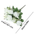thumbnail image 2 of Meitianfacai Bouquet Simulé de Fleurs de Décoration pour la Maison Bouquet de Roses Simulé de Petits Guidons de Roses, Blanc, 2 of 7