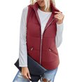 thumbnail image 1 of LSLJS Mode Femme T-Shirt Sans Manches Veste d'Hiver Extérieur Blouse à Fermeture Éclair Manteau Hauts, Gilets Extérieurs pour Femmes, 1 of 7