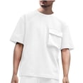 thumbnail image 1 of Gspmoly Chemise pour Homme, Mode Homme Décontractée Couleur Unie Manches Courtes Col Rond Blouses Chemises Homme Haut Offres Prime, 1 of 5
