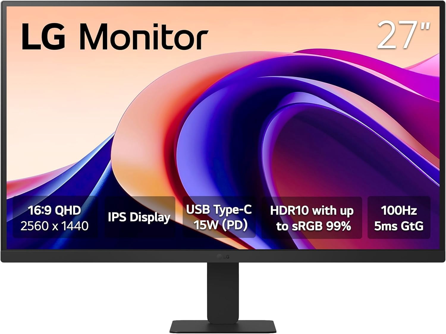 LG 27U631A-B 27" QHD Monitor, 100Hz, Black