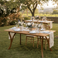 thumbnail image 2 of Homy Casa Outdoor Acacia Dining Table, 59 in. Rectangle, Slatted, Seats 6, All-Weather, Patio Garden, 2 of 7